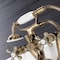 Kingston Brass KS229AB Tub Wall Mount Clawfoot Tub Faucet with Hand Shower, Antique Brass KS229AB - alternate 4